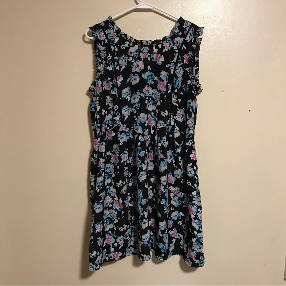 Olive and Oak blue pink floral sleeveless dress